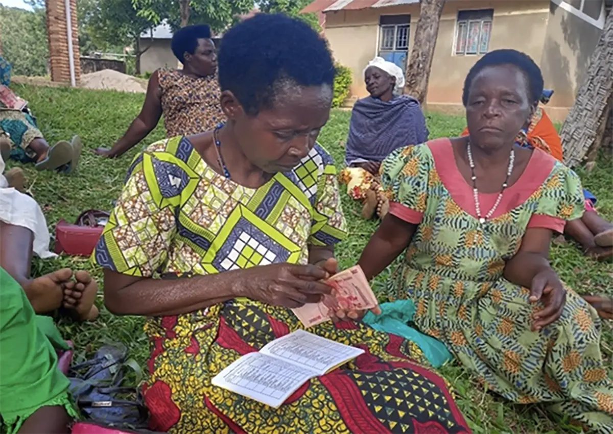 Lady counting money